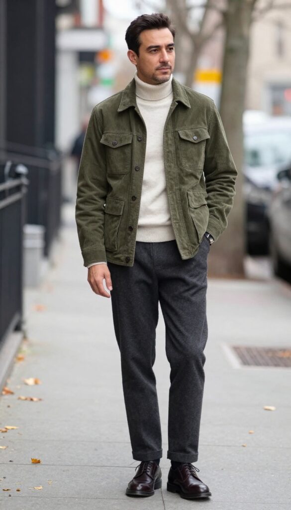10. The Corduroy Jacket with Wool Trousers