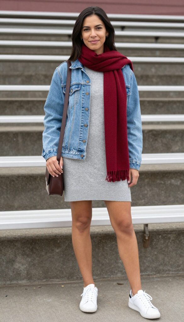 3. Casual Dress & Sneakers