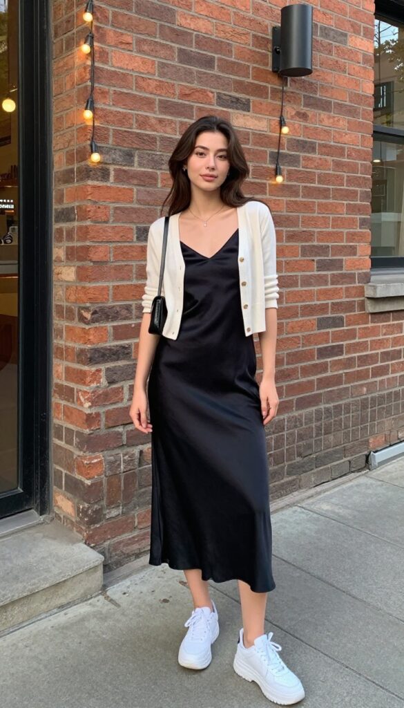 2. Slip Dress with a Chunky Sneaker