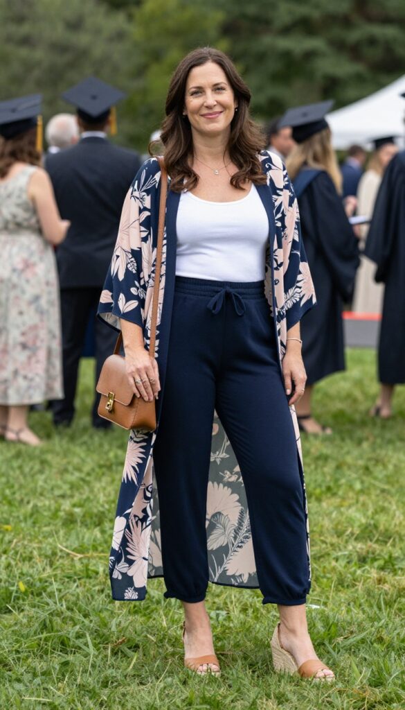 13. Palazzo Pants with a Fitted Tank and Kimono
