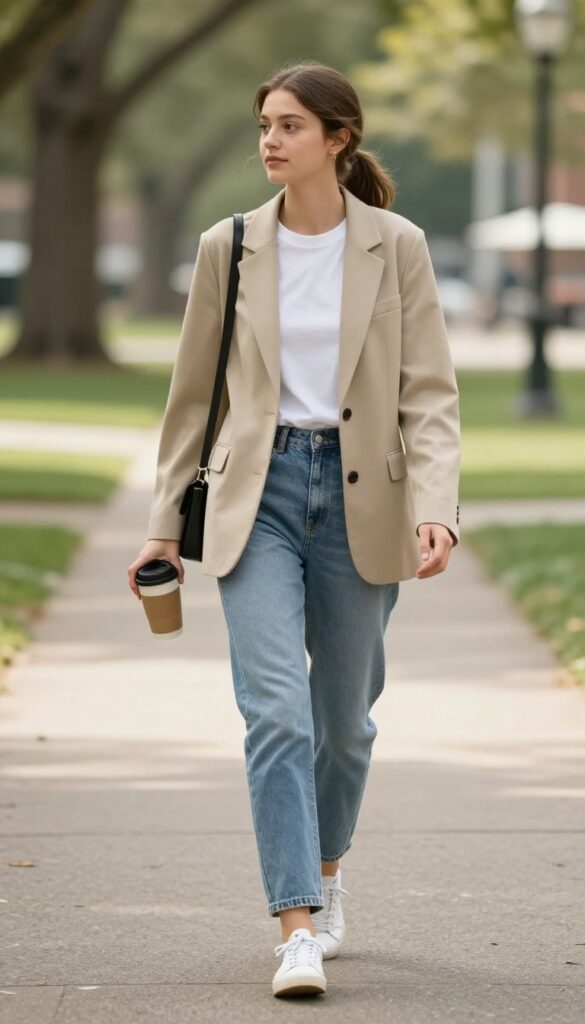 13. Blazer Over a Tee and Jeans