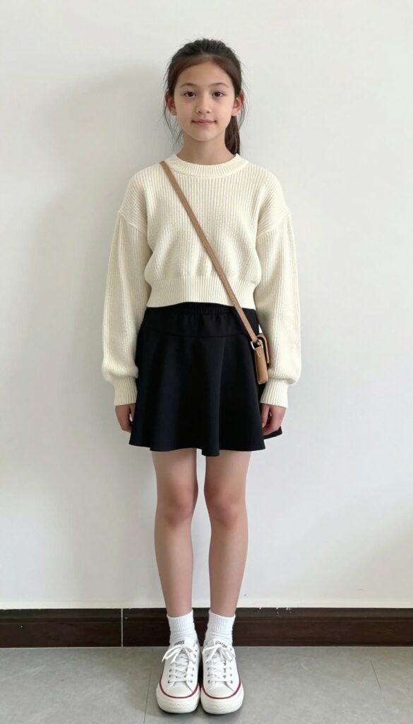 3. Skater Skirt with a Cropped Sweater