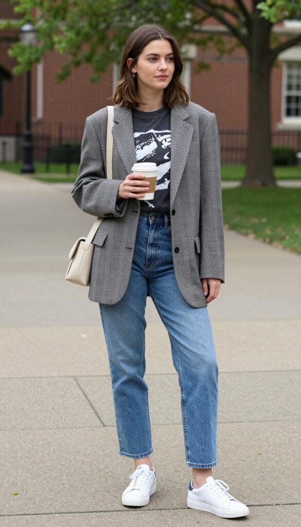 7. Blazer with Jeans and a Graphic Tee