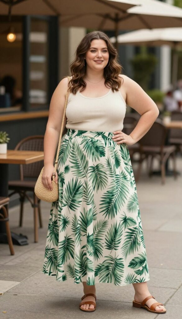 5. Knit Tank + Flowy Maxi Skirt + Leather Sandals