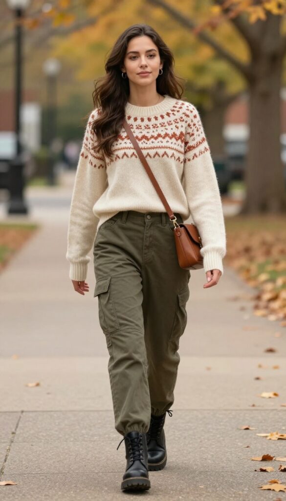 12. Fair Isle Sweater and Cargo Pants