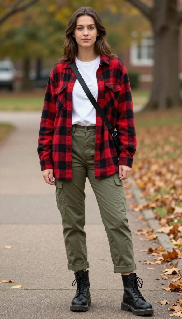 8. The Layered Flannel and Cargo Pants
