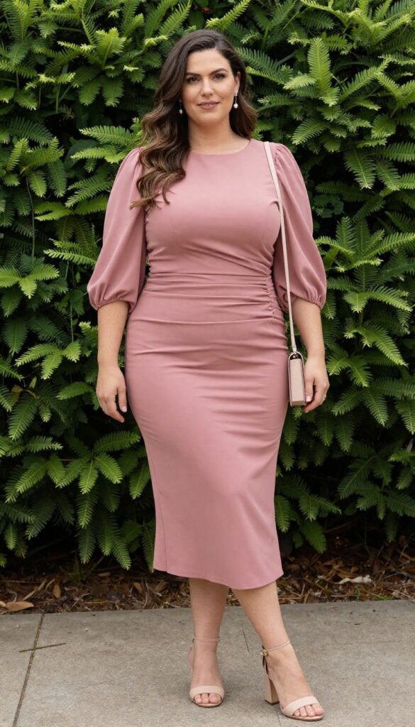6. Fit-and-Flare Dress with Puff Sleeves
