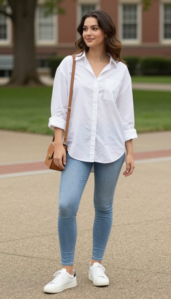 4. Button-Down Shirt Dressed Down with Jeans