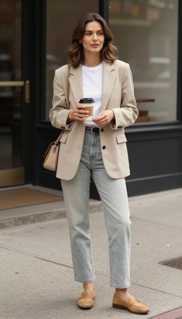 12. A Blazer Over a T-Shirt and Jeans