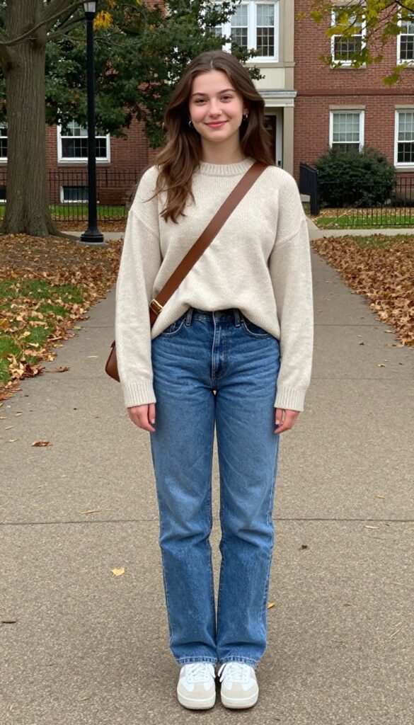 1. Classic Jeans and a Cozy Sweater