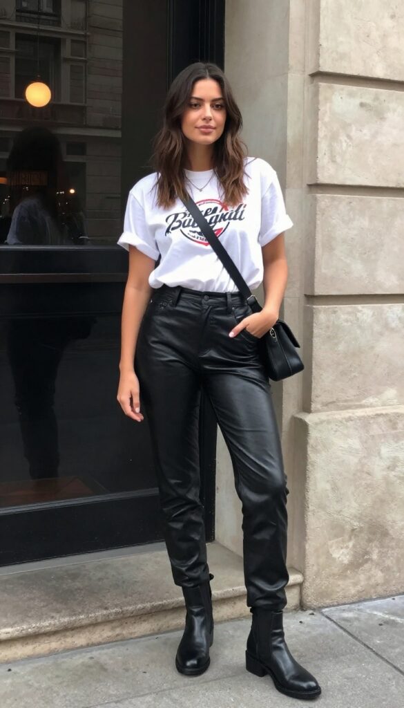 5. Leather Pants & a Graphic Tee