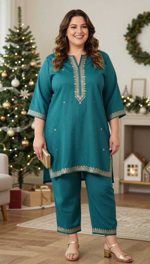 8. Cape Style Kurta with Straight Leg Pants
