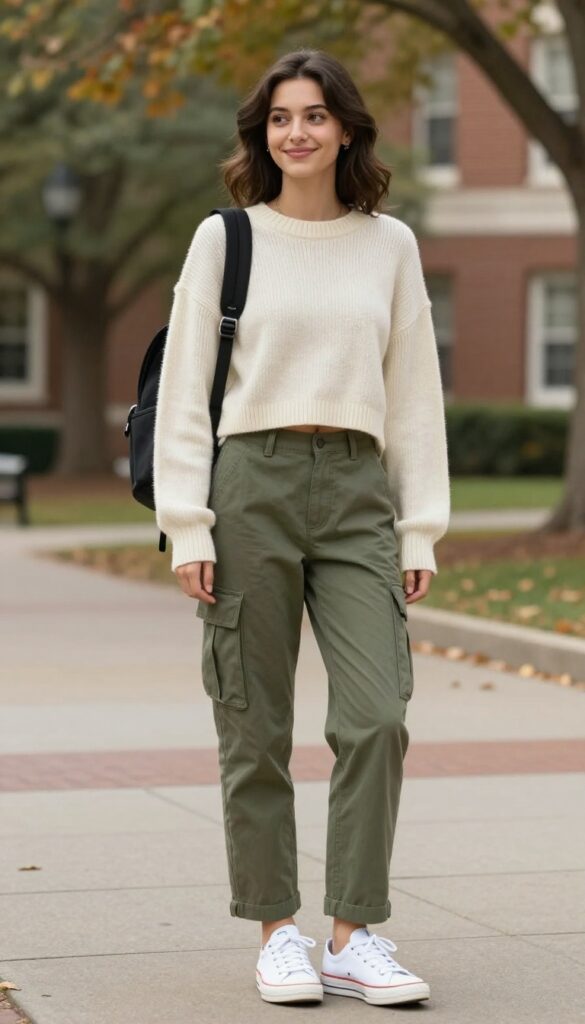 5. Cargo Pants and a Cropped Sweater