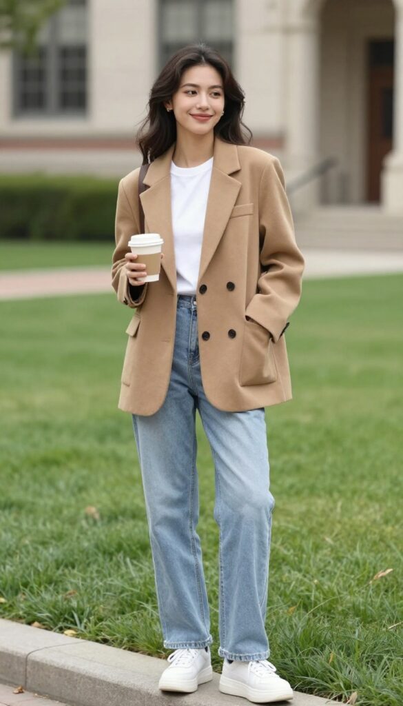 4. Relaxed Blazer and Tee