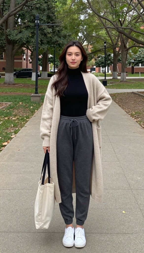 4. Joggers and a Fitted Turtleneck