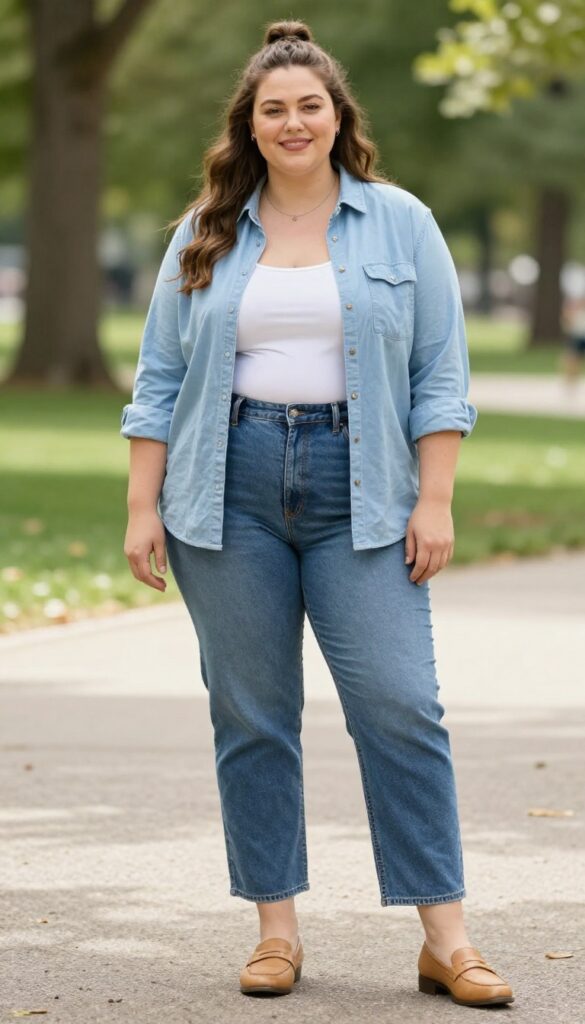 7. Button-Down Shirt Over a Camisole