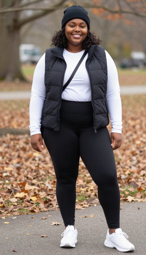 15. Puffer Vest + Leggings