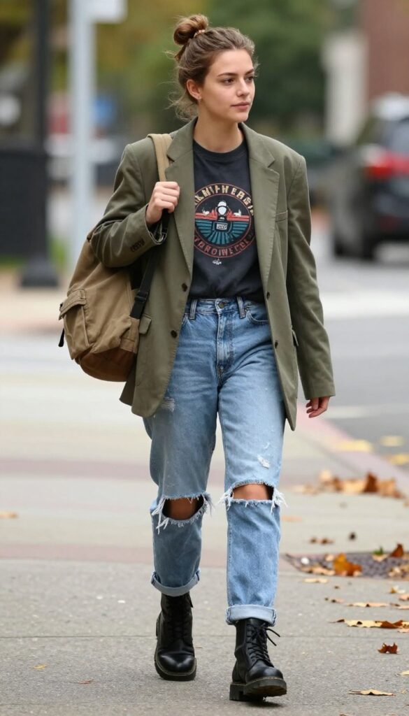 10. Graphic Tee with a Blazer