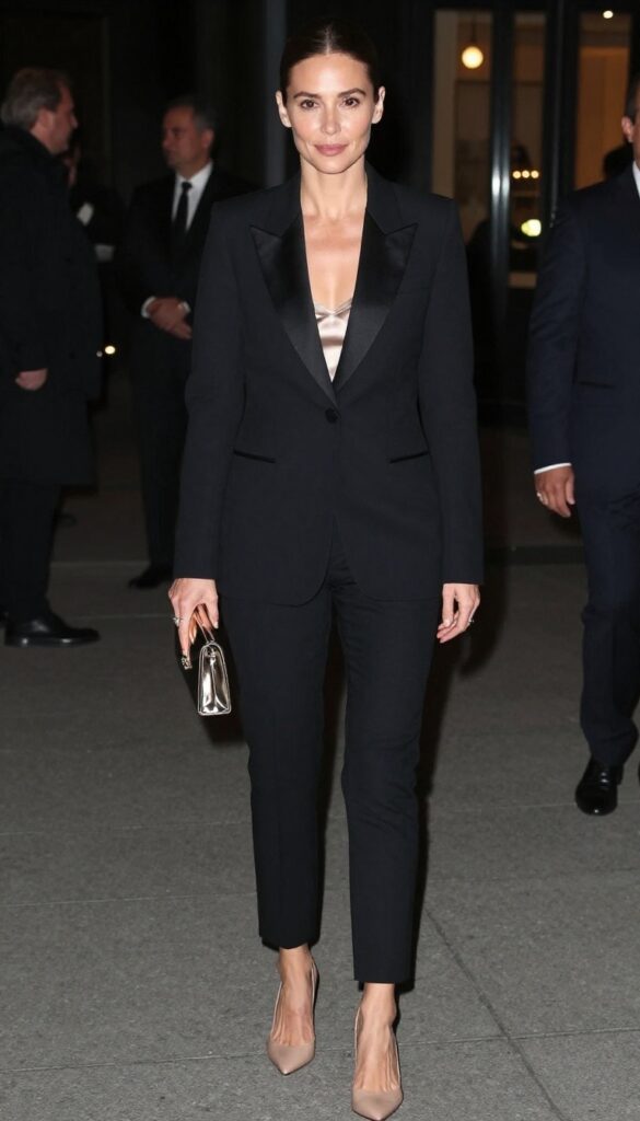 10. Tuxedo-Inspired Blazer with Cropped Pants
