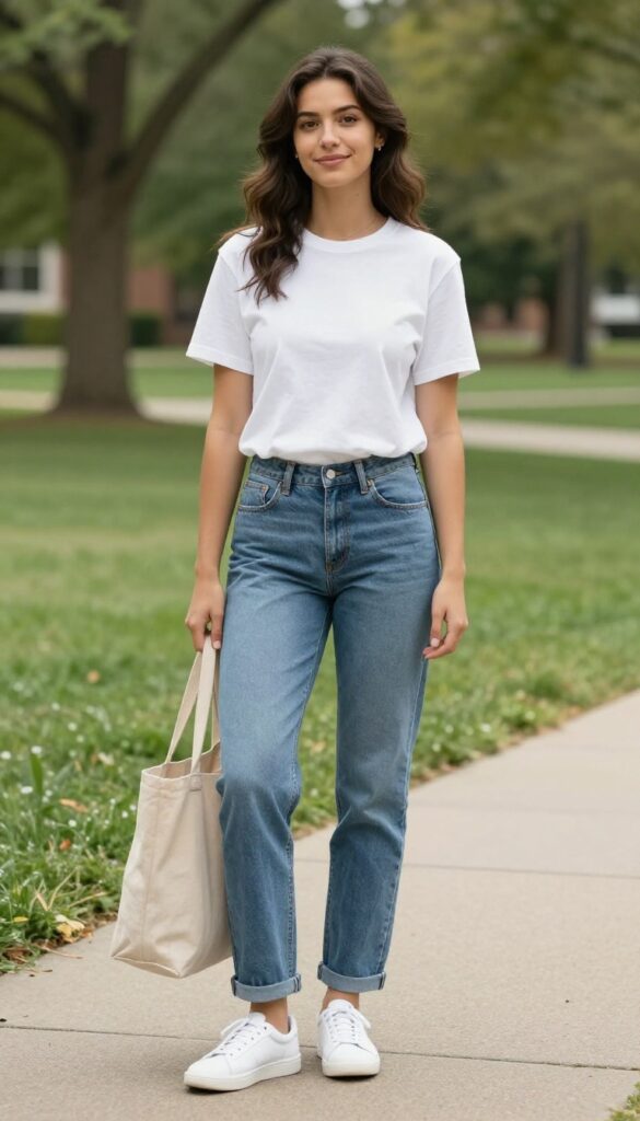 1. Classic Denim and a White Tee