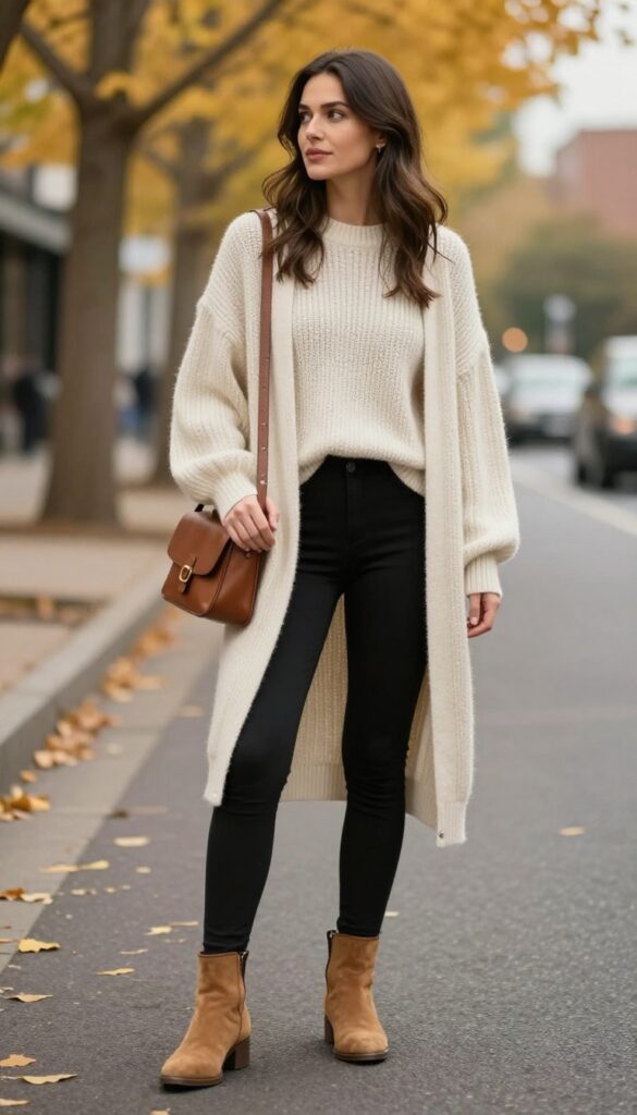 1. Cream and Camel: Cozy Neutral Layers