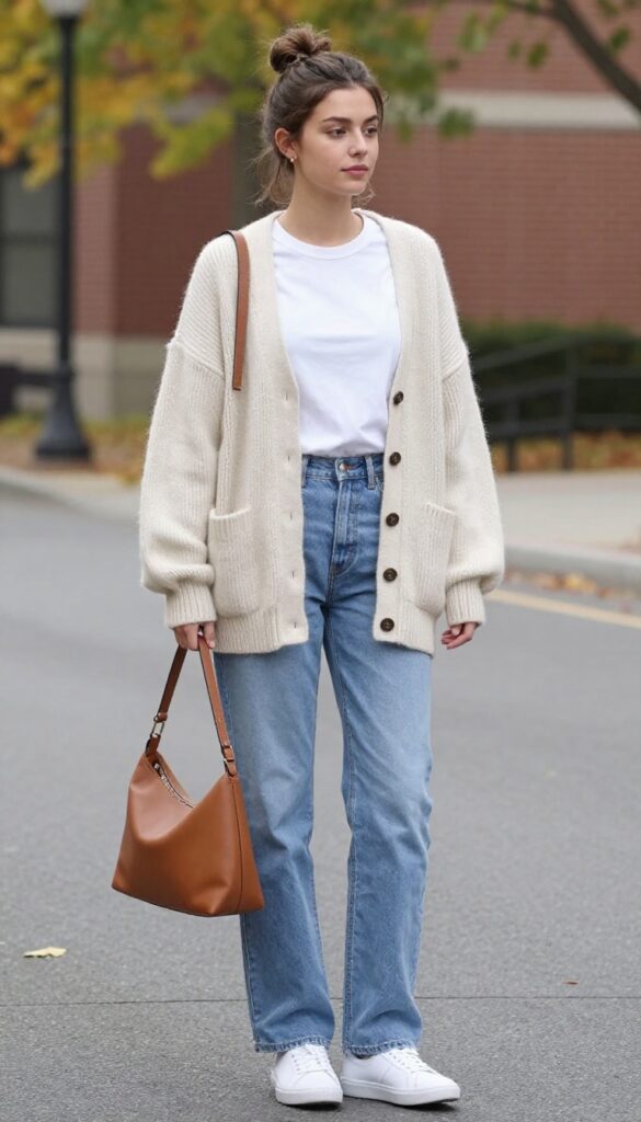 6. The Cozy Cardigan & Jeans Duo
