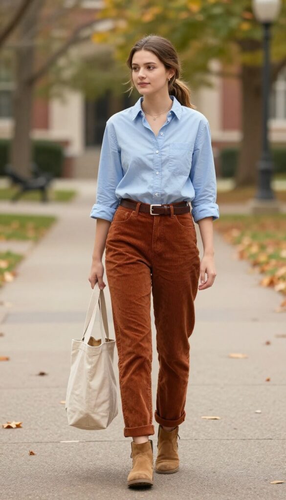 6. Oxford Shirt and Corduroy Pants