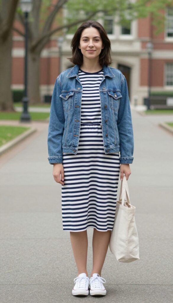 2. T-Shirt Dress with Sneakers