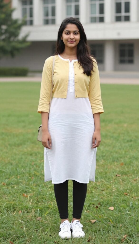 10. Shrug over a Simple Kurta
