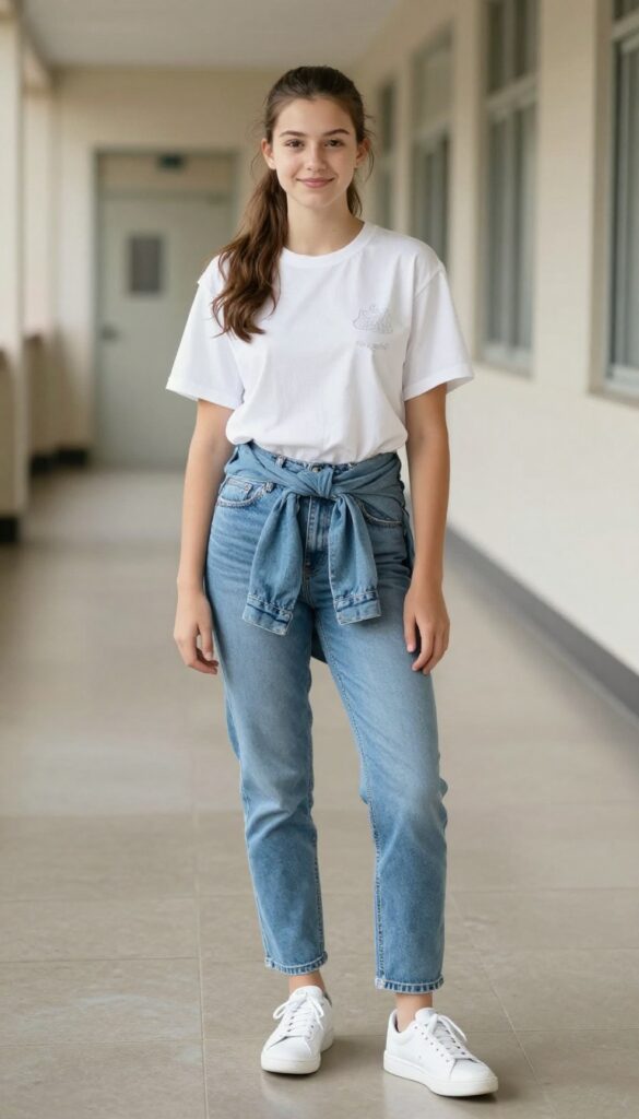 1. Classic Denim and a Graphic Tee