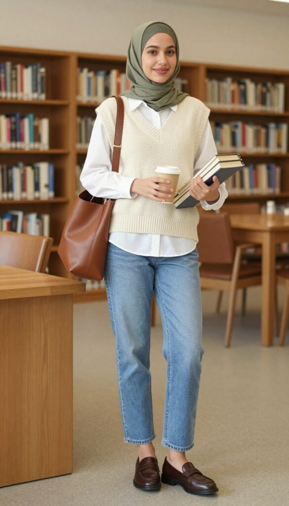 7. Sweater Vest and White Button-Down