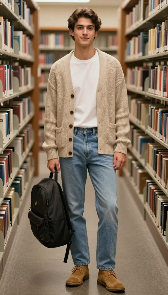 8. The Cardigan with a T-Shirt and Jeans