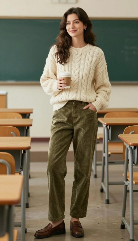 9. The Corduroy Pants + Chunky Sweater