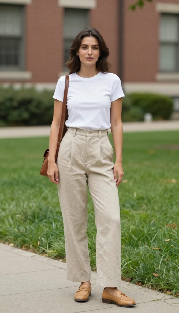 3. High-Waisted Trousers and a Fitted Top