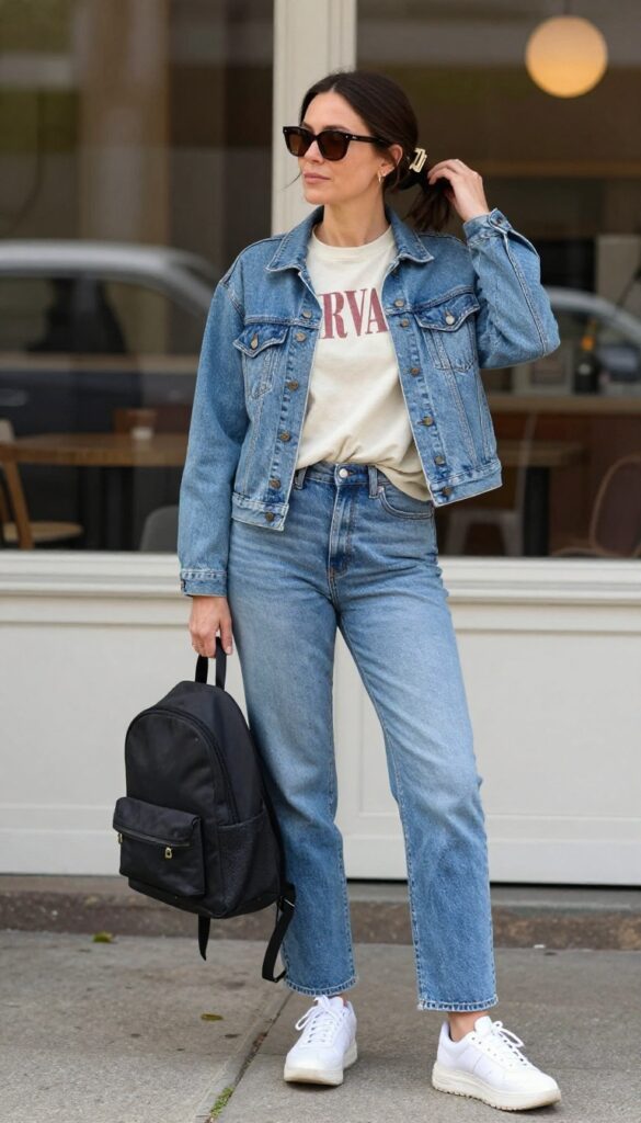 8. Graphic Tee and a Denim Jacket