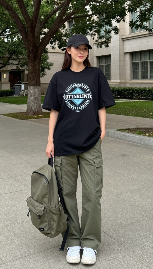 7. Graphic Tee and Cargo Pants