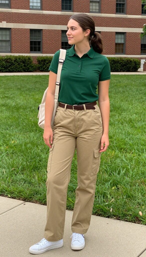 10. Polo Neck with Cargo Pants