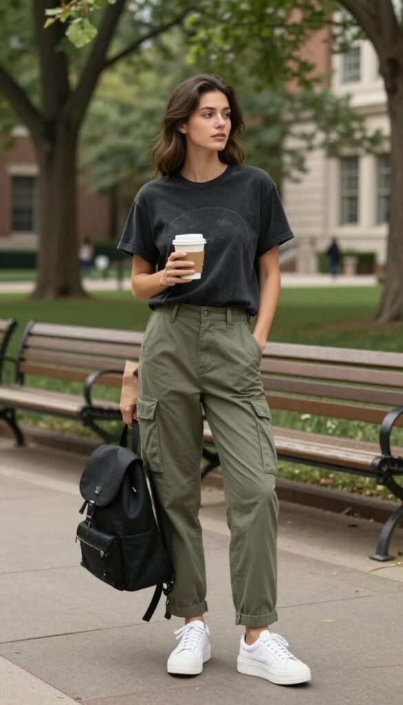 6. Graphic Tee and Cargo Pants