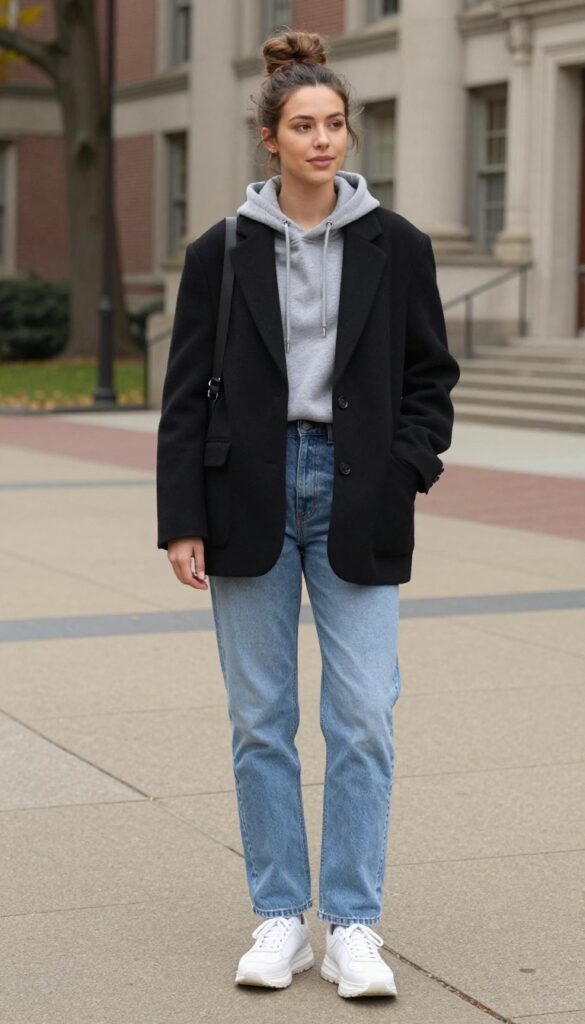 6. Hoodie Under a Blazer