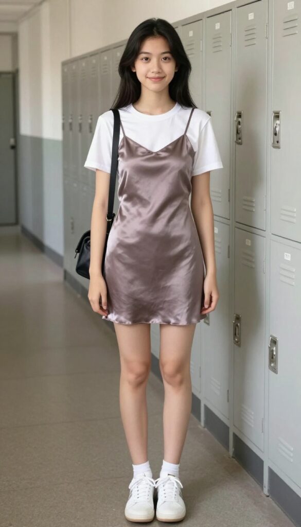 7. Slip Dress Over a T-Shirt