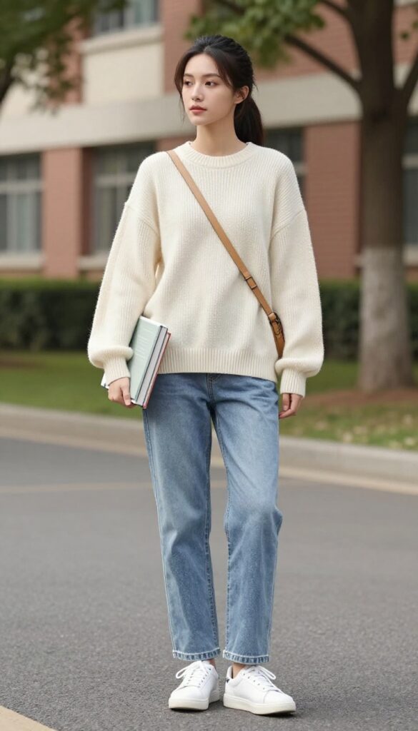 1. Classic Jeans and a Cozy Sweater