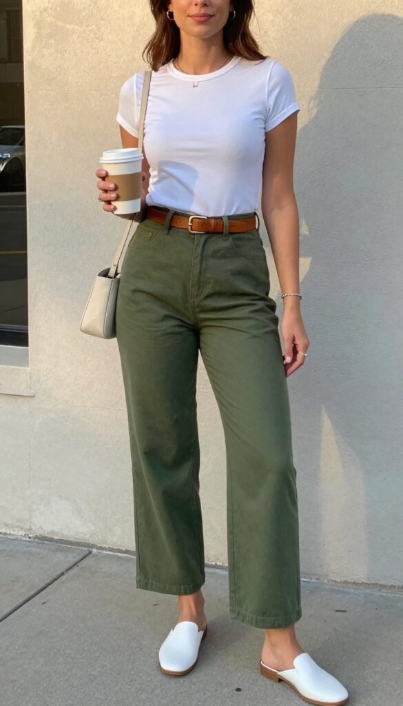 3. Wide-Leg Crop Pants + Fitted Tee