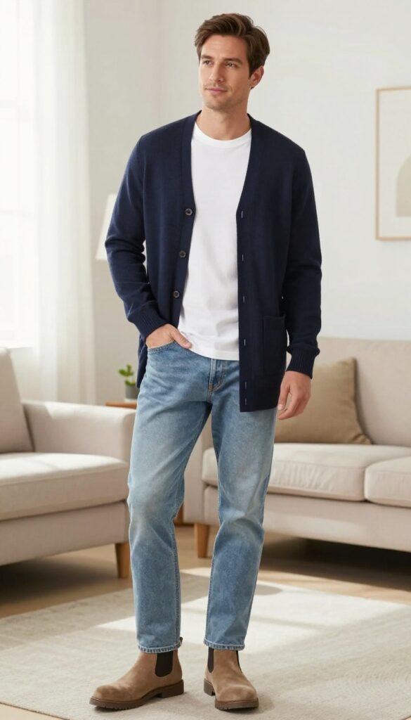 11. The Cardigan Over a Simple Tee