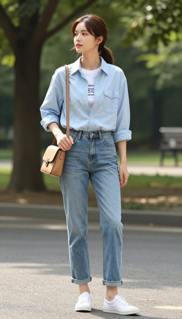 3. Button-Down Shirt Over a Graphic Tee