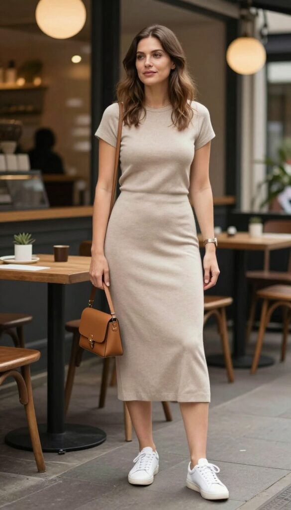 2. The Knit Dress with Sneakers