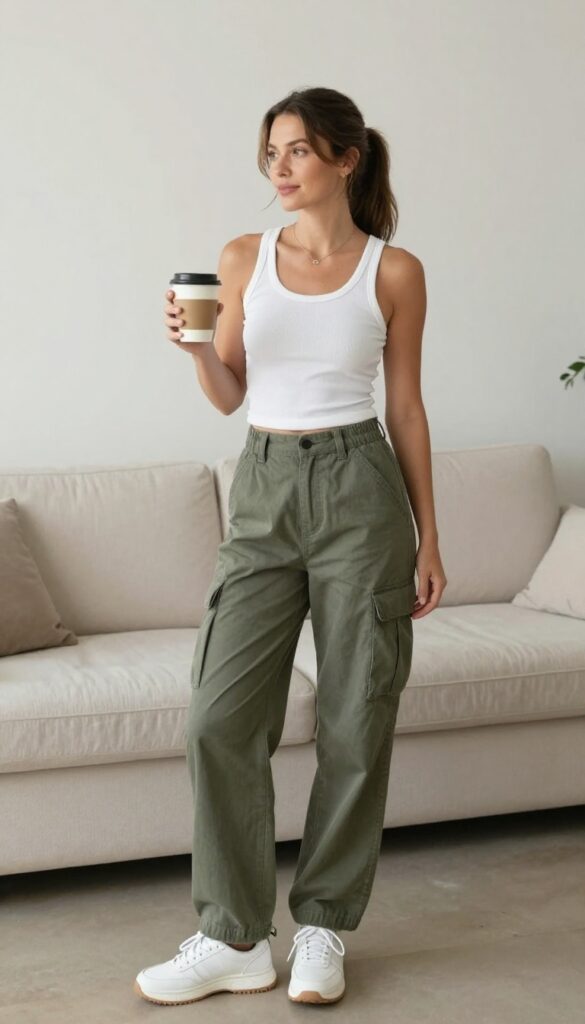 11. Cargo Pants and a Fitted Top