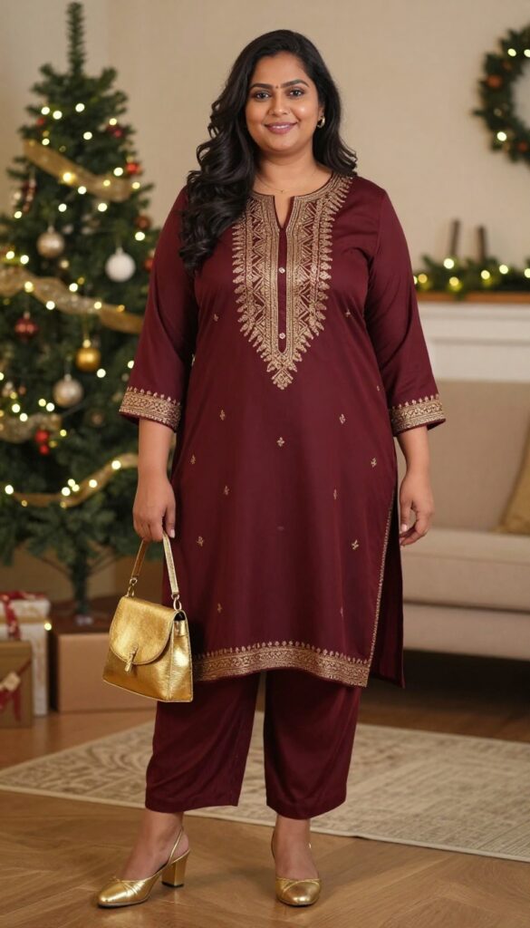 2. Embroidered Anarkali Kurta with Palazzo Pants