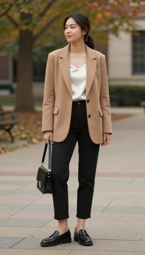 7. Blazer with Cropped Trousers and a Camisole