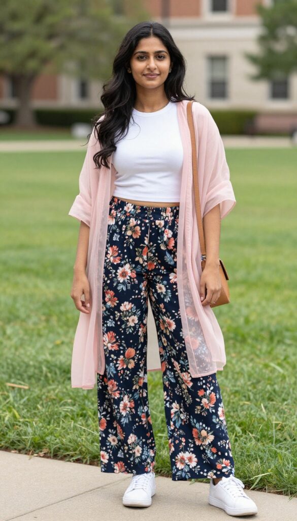 3. Palazzos with a Crop Top and Dupatta