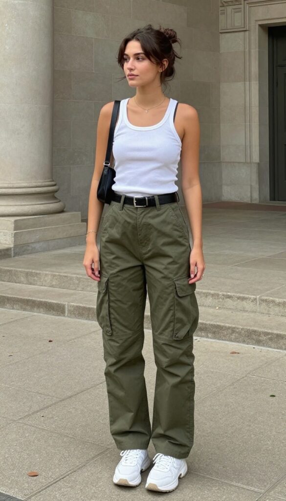 9. Cargo Pants with a Fitted Top